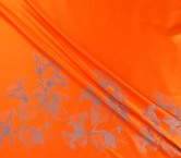 Orange grey jacq. floral border 120cm